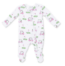 Load image into Gallery viewer, Golf Carts Pink 2 Way Zipper Footie
