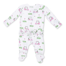 Load image into Gallery viewer, Golf Carts Pink 2 Way Zipper Footie
