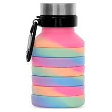 Load image into Gallery viewer, Happy Stripe Collapsible Water Bottle
