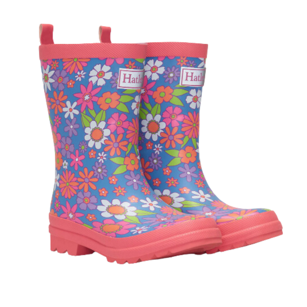 Retro Floral Matte Rain Boots