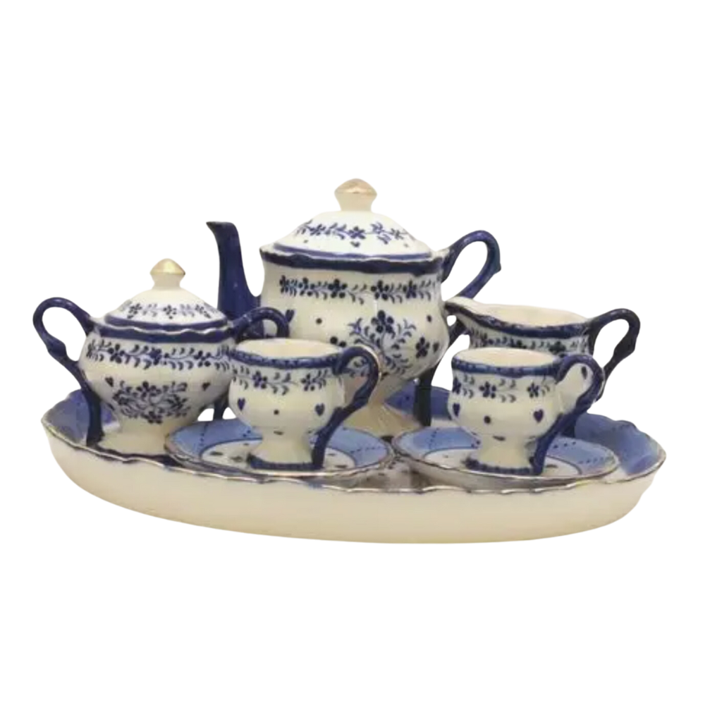 Fancy Blue Porcelain Tea Set