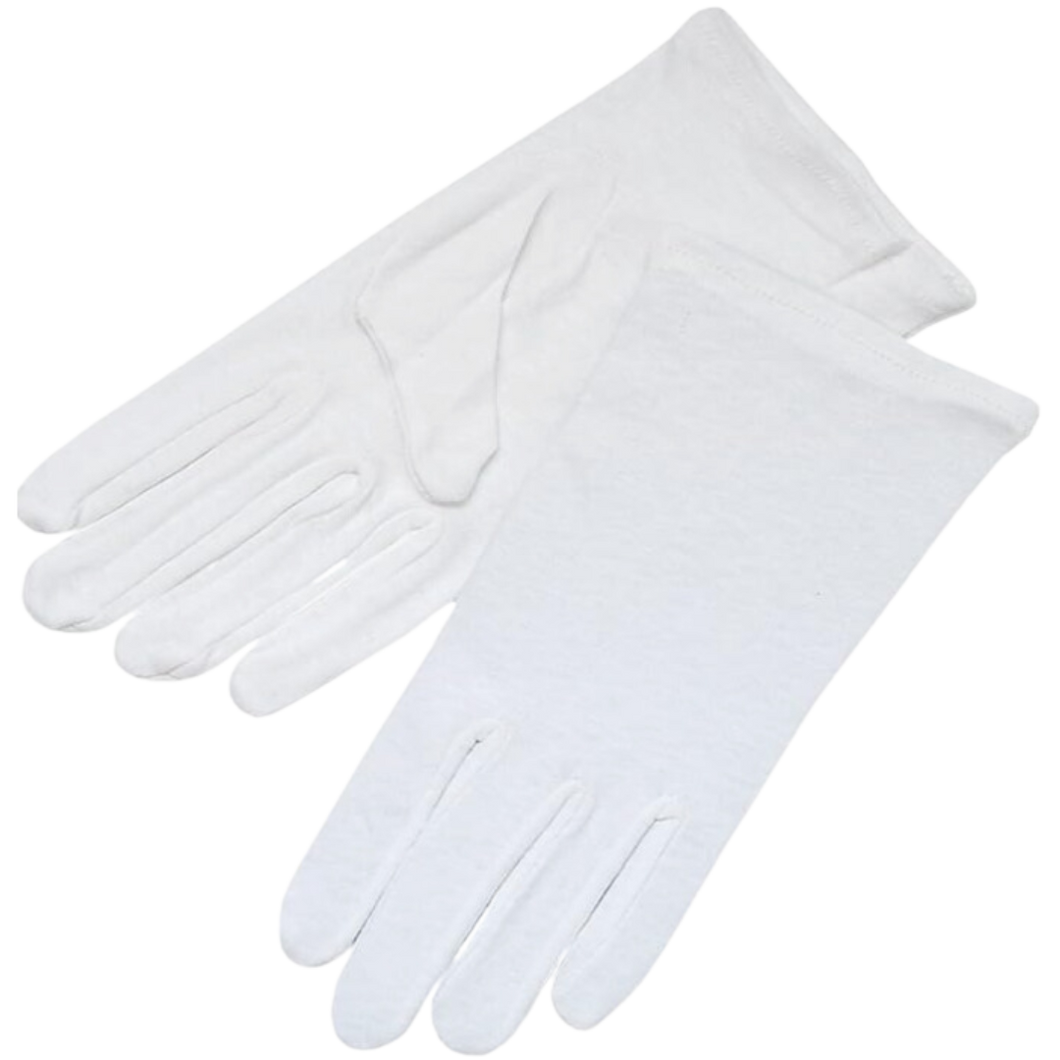 White Cotton Girls Cotillion Gloves