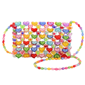 Hearts Beaded Crossbody Bag