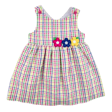 Load image into Gallery viewer, Plaid Seersucker Dress With Flowers
