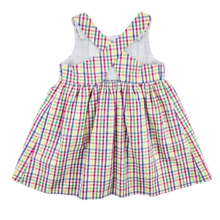 Load image into Gallery viewer, Plaid Seersucker Dress With Flowers
