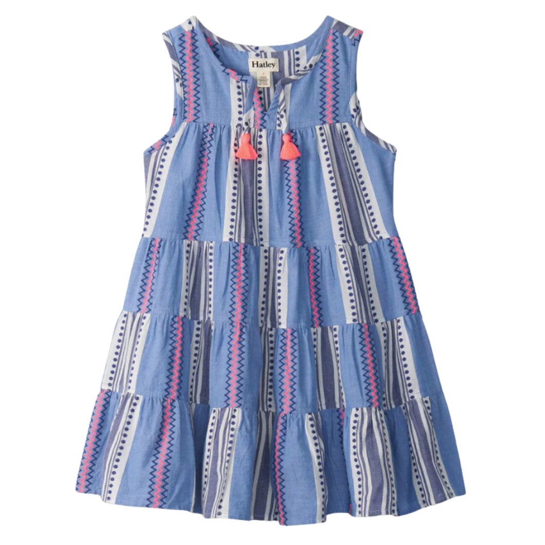 Boho Stripe Layered Tiered Dress