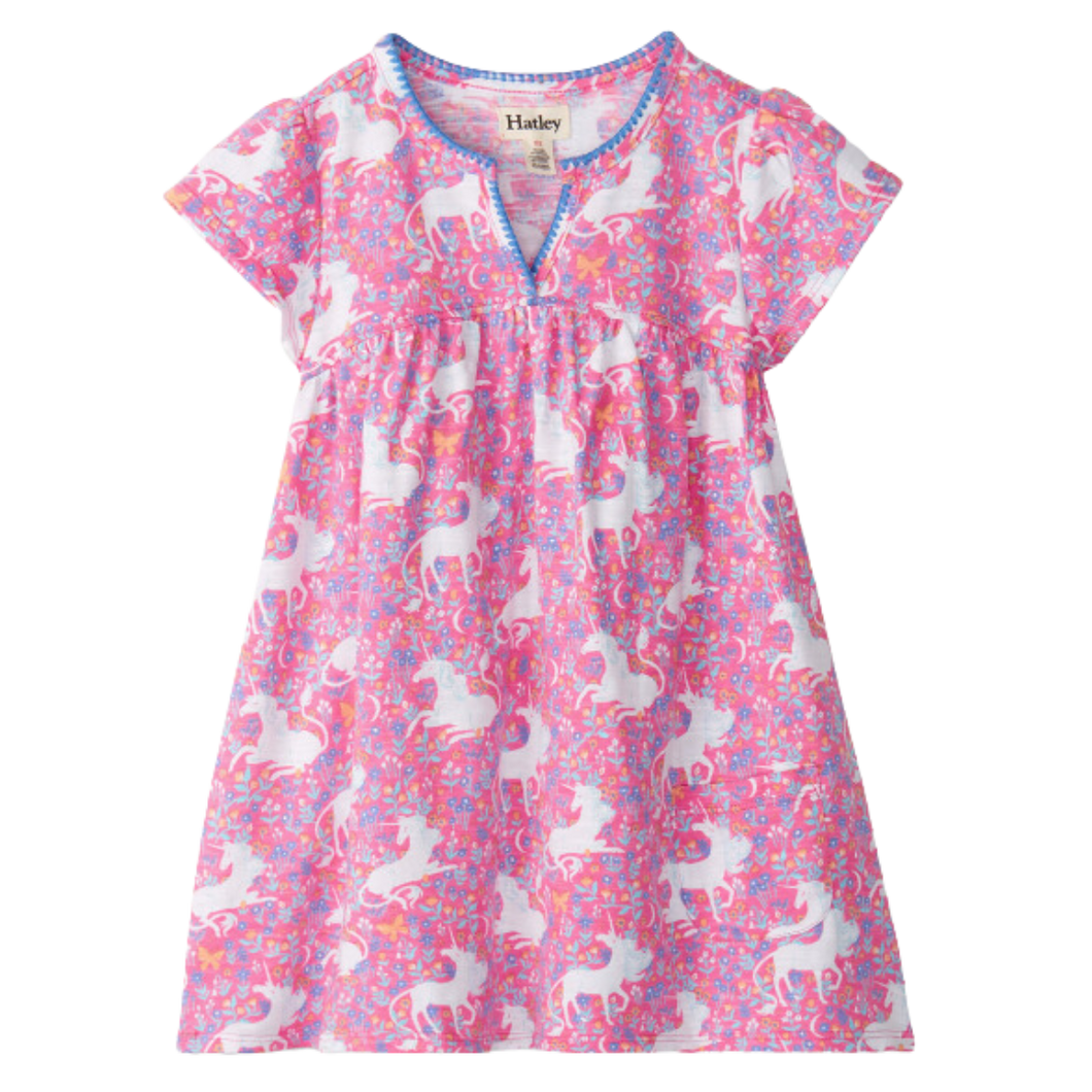 Unicorn Garden Pocket Puff Dress