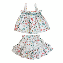 Load image into Gallery viewer, Summer Conversational Girls Ruffle Shorts
