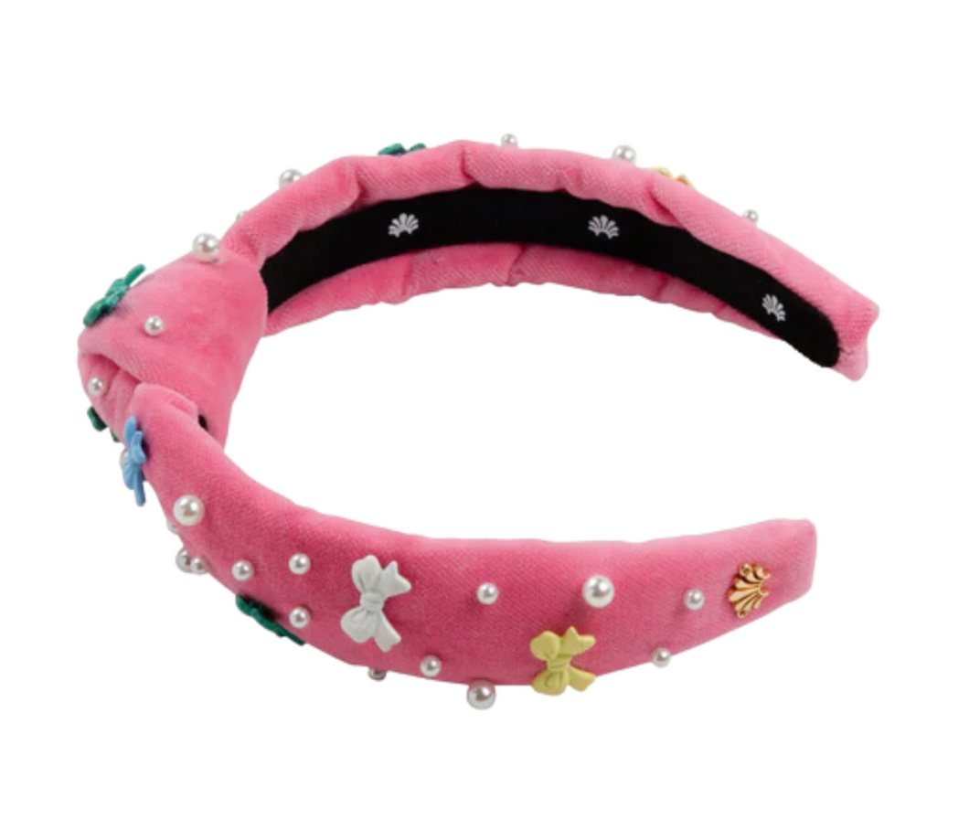 Lele Sadoughi Knotted Headband in Bright Pink magenta knotted headband by lele sadoughi – Shoppe Details  main image 4