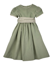 Load image into Gallery viewer, Sage Corduroy Waistline Dress
