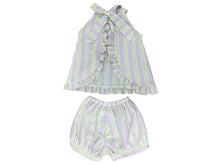 Load image into Gallery viewer, Tally Tie Bloomer/Banded Short Set - Pastel Stripe
