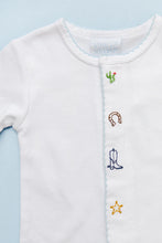 Load image into Gallery viewer, Giddy Up Sleeper - White With Blue
