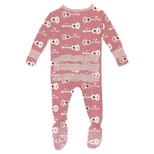 Load image into Gallery viewer, Desert Rose Guitar Birds Muffin Ruffle Footie With Zipper
