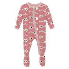 Load image into Gallery viewer, Desert Rose Guitar Birds Muffin Ruffle Footie With Zipper
