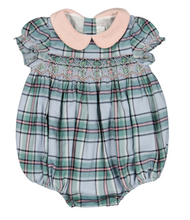 Load image into Gallery viewer, Sherazade Short Sleeve Bubble - Green/Pink Tartan

