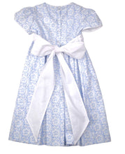 Load image into Gallery viewer, Blue Floral Waistline Dress
