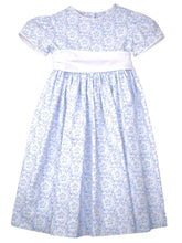 Load image into Gallery viewer, Blue Floral Waistline Dress
