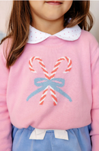 Load image into Gallery viewer, Isabelle's Intarsia Sweater - Hamptons Hot Pink With Candy Canes
