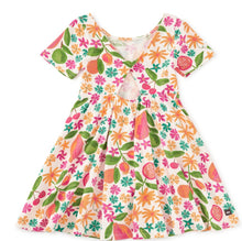 Load image into Gallery viewer, Tropical Fruit Floral Twist Back Ballet Dress
