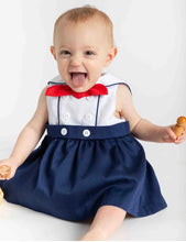 Load image into Gallery viewer, Pique Sailor Romper
