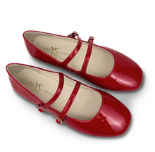 Load image into Gallery viewer, Red Patent Miss Mary Flat
