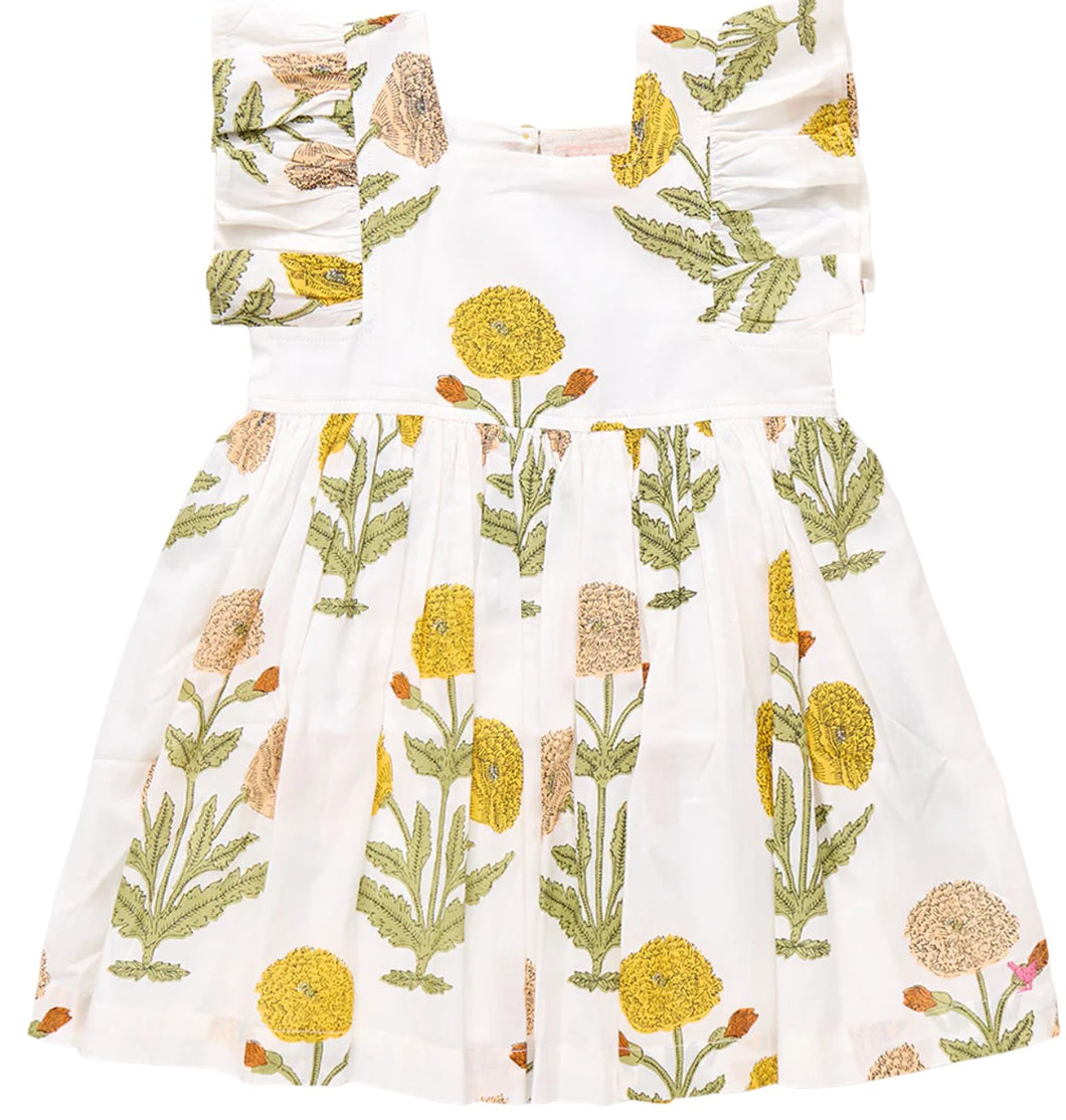 Elsie Dress - Gold Oversized Dandelion