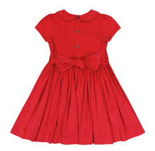 Load image into Gallery viewer, Stella Red Corduroy Short Sleeve Smocked Dress
