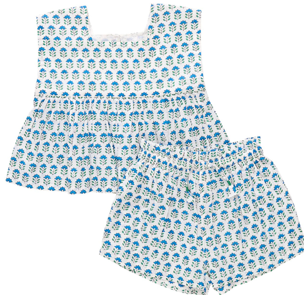 Kamari 2 PC Set - Blue Prairie Flower