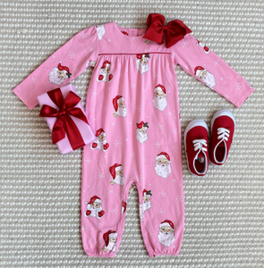 Penny's Playsuit - Dear Santa Hamptons Hot Pink