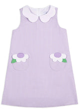 Load image into Gallery viewer, Check Seersucker Dress With Pockets And Flowers
