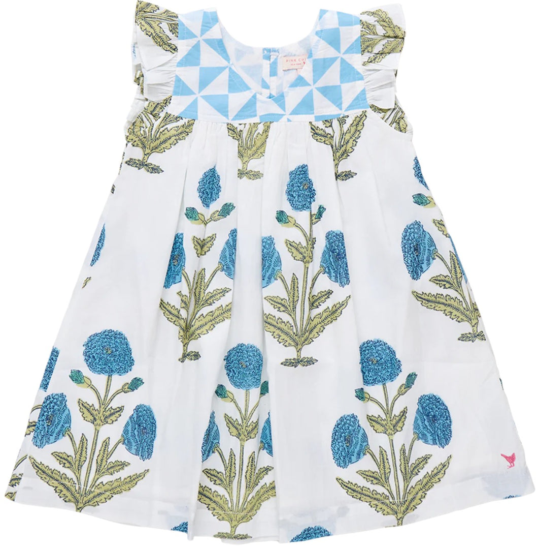 Courtney Dress - Blue Oversized Dandelion