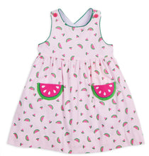 Load image into Gallery viewer, Printed Seersucker Dress With Watermelons
