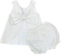 Load image into Gallery viewer, Lottie Spring Seersucker Stripe Bloomer Set
