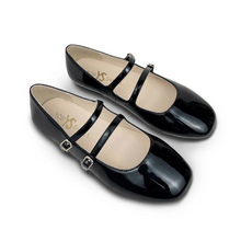 Load image into Gallery viewer, Black Patent Miss Mary Flat
