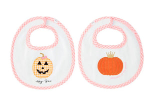 Pink Pumpkin Reversible Bib