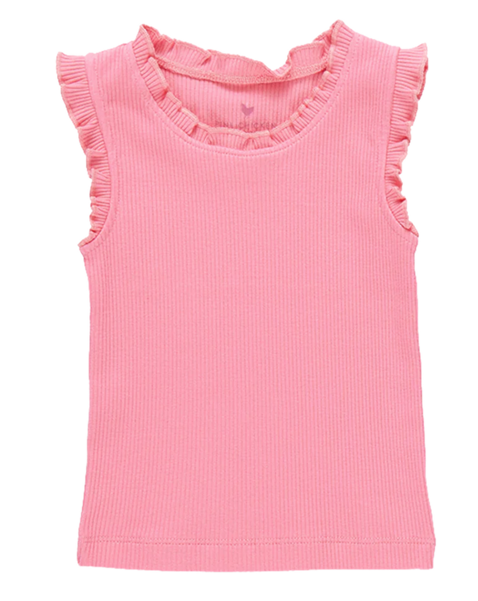 Joy Ruffle Rib Tank - Pink – Belles & Beaux®