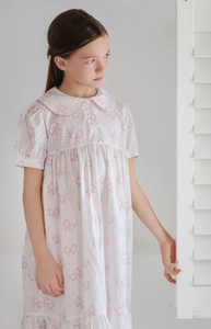 Pink Bows Short Sleeve Nightgown