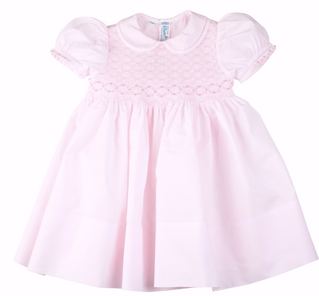 Pink Collared Smocked Dress