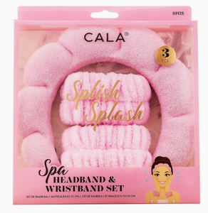 Pink Spa Headband And Wristband Set