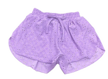 Load image into Gallery viewer, Eyelet Butterfly Shorts - Lavender
