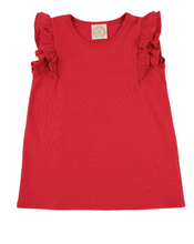 Load image into Gallery viewer, Ruehling Ruffle Top - Richmond Red
