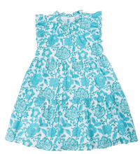 Load image into Gallery viewer, The Nina Flutter Sleeve Tween Dress - Turquoise A-line
