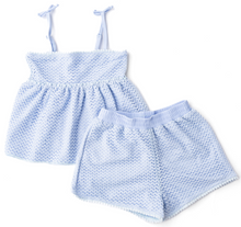 Load image into Gallery viewer, Blue Crochet Short Set
