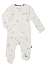 Load image into Gallery viewer, Tiny Dino Organic Cotton Magnetic Footie

