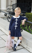 Load image into Gallery viewer, Knit Dress With Pleated Skirt And Bows
