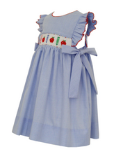 Load image into Gallery viewer, Blue Gingham Back To School Sleeveless Dress With Side Bows
