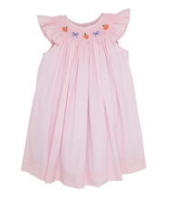 Load image into Gallery viewer, Angel Sleeve Sandy Smocked Dress - Palm Beach Pink With Pumpkins And Bows
