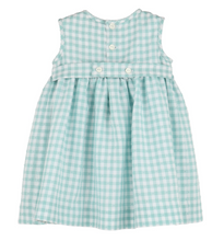 Load image into Gallery viewer, Gingham Swiss Dress - Turquoise
