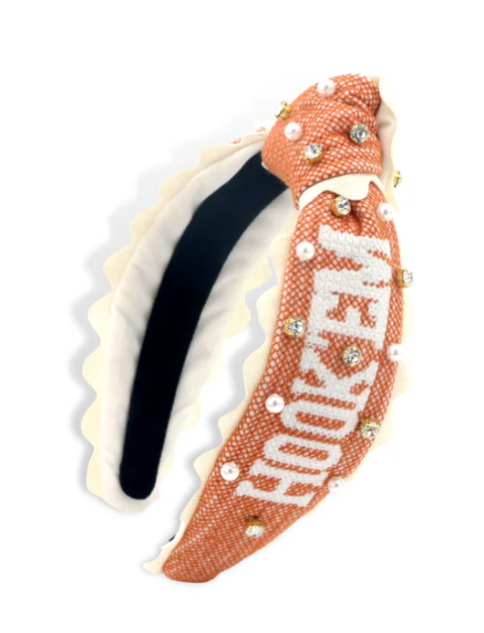 Hook'em Horns Cross Stitch Headband