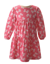 Load image into Gallery viewer, Polka Dot Bow Tiered Jersey Dress
